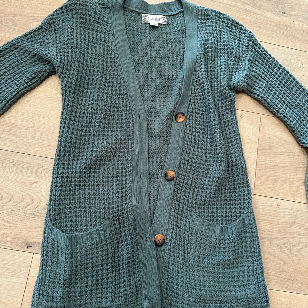 Pink Rose-  Green Women's cardigan